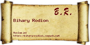 Bihary Rodion névjegykártya